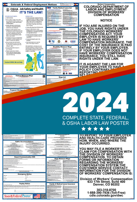 Colorado State and Federal Labor Law Poster 2024