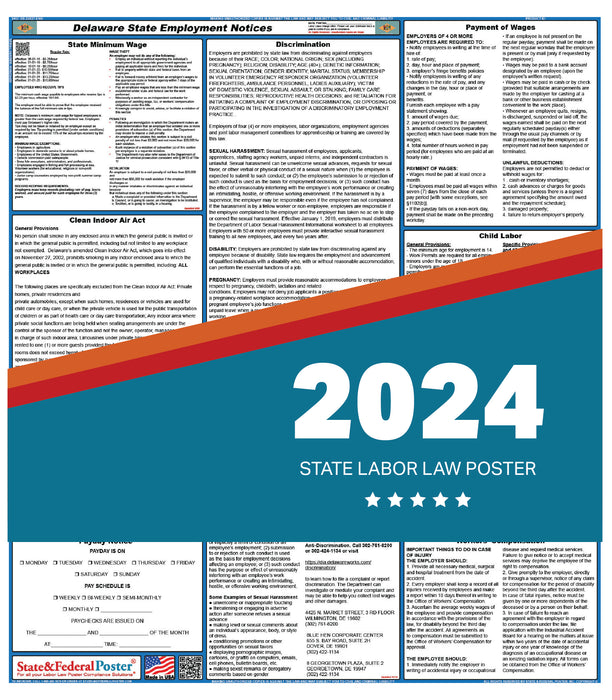 Delaware State Labor Law Poster 2024