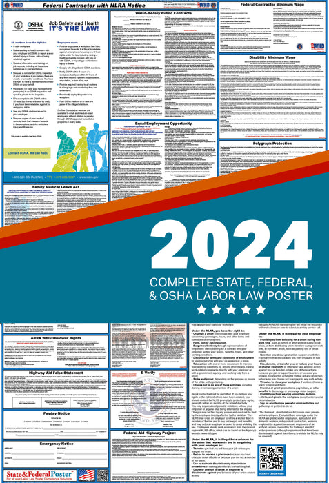 Federal Contractor Labor Law Poster with NLRA 2024