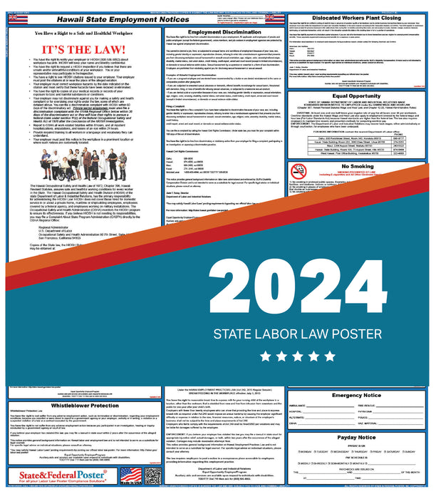 Hawaii State Labor Law Poster 2024