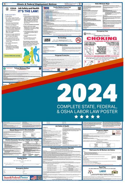 Illinois State and Federal Labor Law Poster 2024