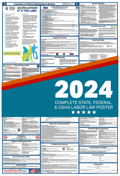 Louisiana State and Federal Labor Law Poster 2024