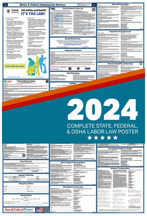 Maine State and Federal Labor Law Poster 2024