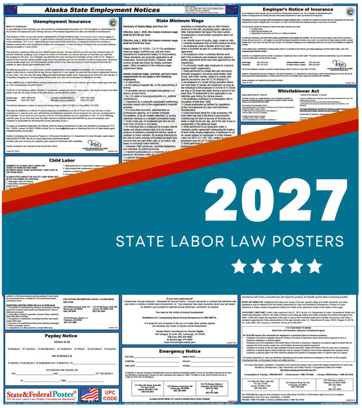 Alaska State Labor Law Poster 2027 - State and Federal Poster