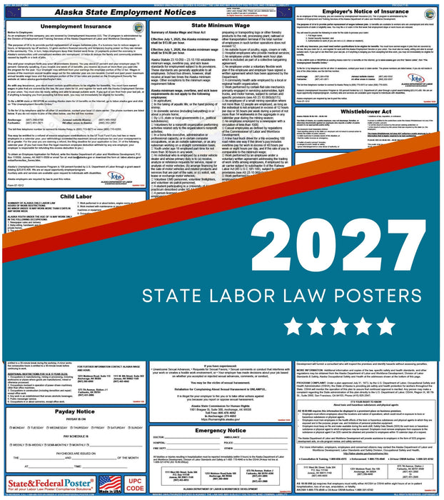 Alaska State Labor Law Poster 2027 - State and Federal Poster