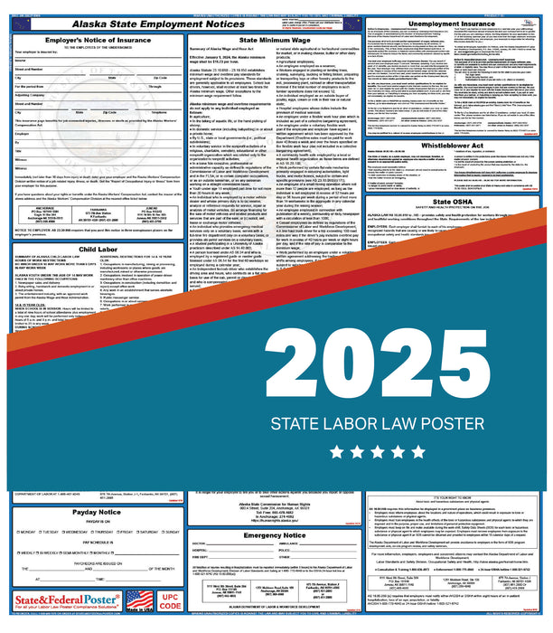 PREORDER - Alaska State Labor Law Poster 2025