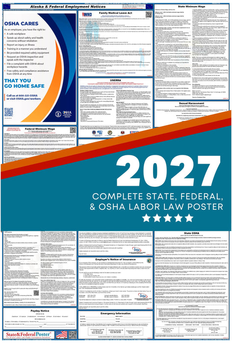 Alaska State and Federal Labor Law Poster 2027 - State and Federal Poster