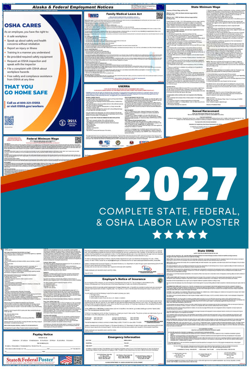 Alaska State and Federal Labor Law Poster 2027 - State and Federal Poster
