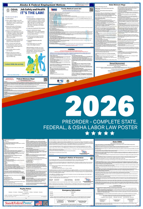 PREORDER - Alaska State and Federal Labor Law Poster 2026