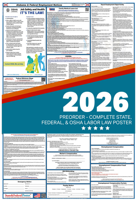PREORDER - Digital Alabama Labor Law Poster 2026