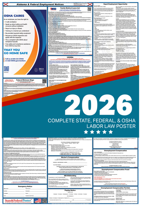 Alabama State and Federal Labor Law Poster 2026