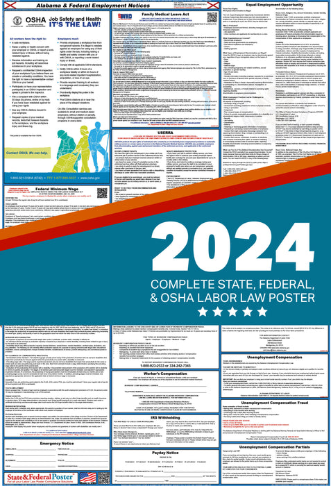 Alabama State and Federal Labor Law Poster 2024