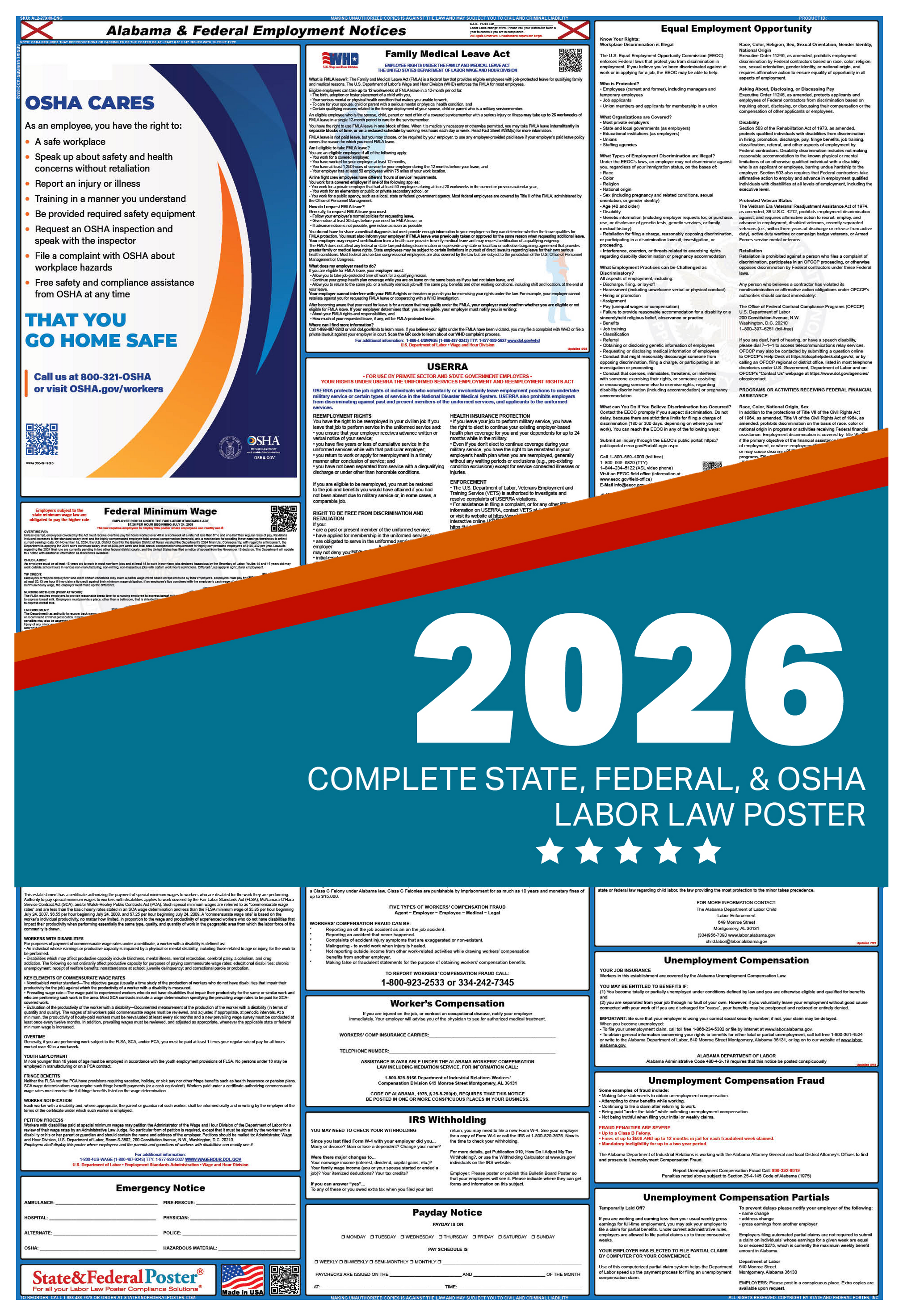 2026 Digital Labor Law Posters — State and Federal Poster
