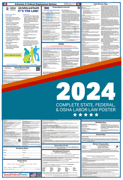 Arkansas State and Federal Labor Law Poster 2024