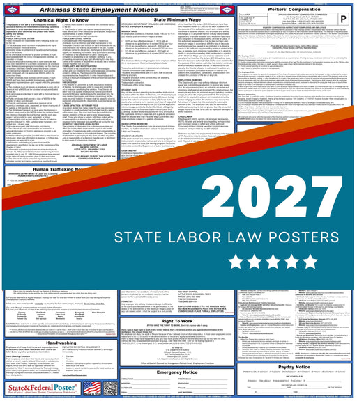 Arkansas State Labor Law Poster 2027 - State and Federal Poster