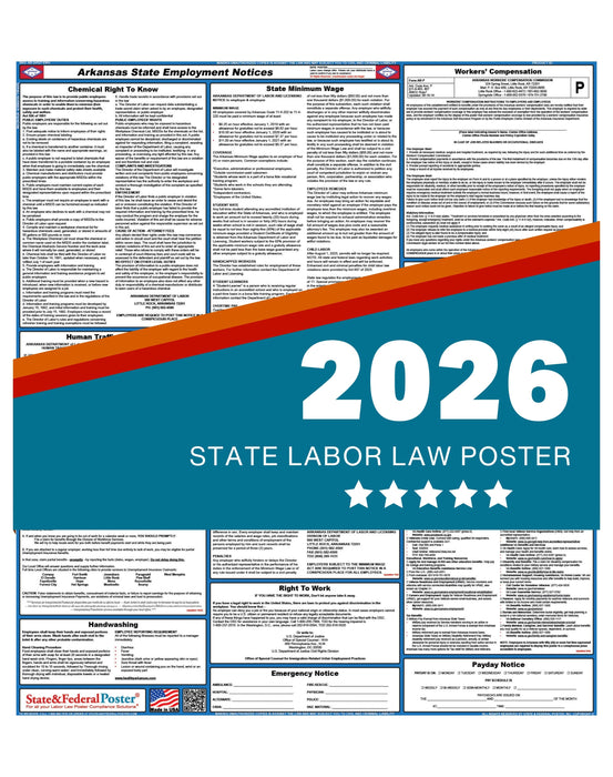 PREORDER - Arkansas State Labor Law Poster 2026