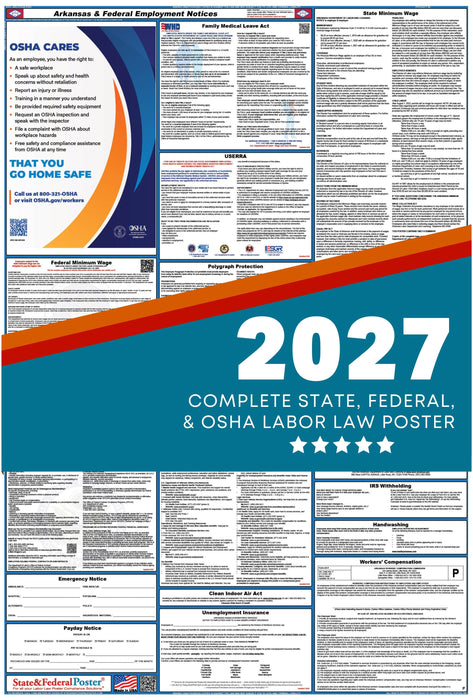 Arkansas State and Federal Labor Law Poster 2027 - State and Federal Poster