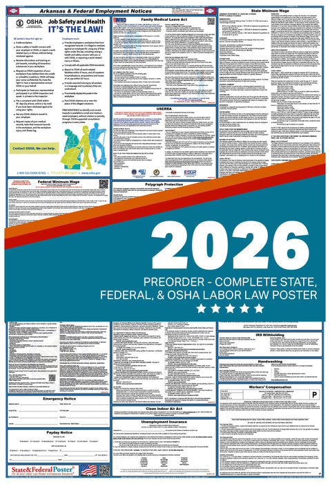 PREORDER - Digital Arkansas Labor Law Poster 2026