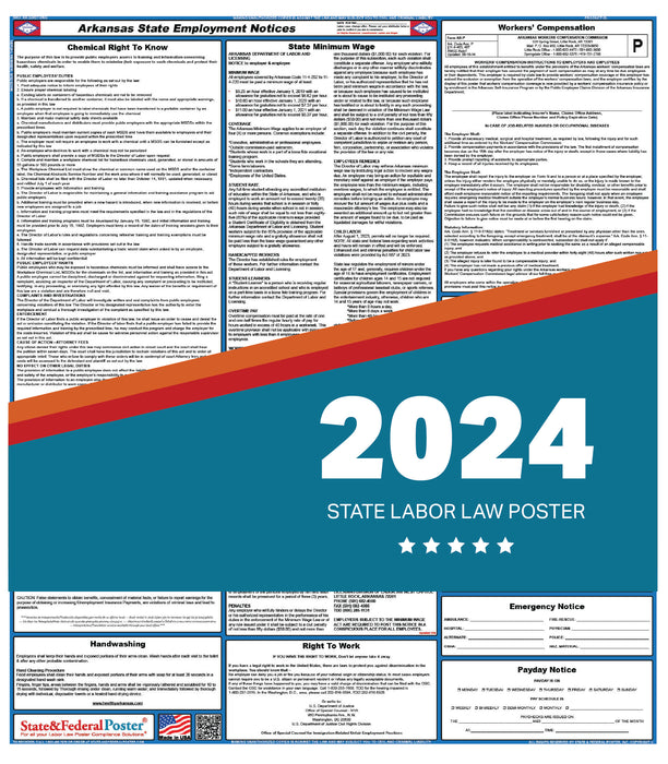 Arkansas State Labor Law Poster 2024