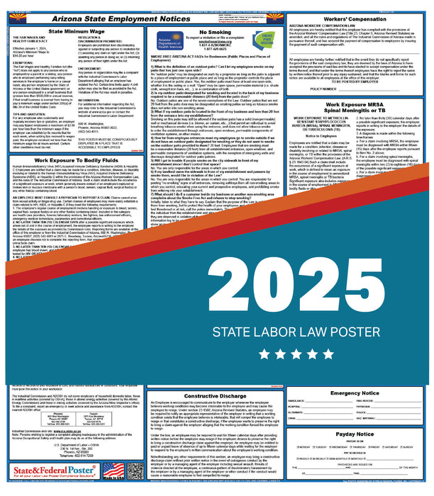 PREORDER - Arizona State Labor Law Poster 2025