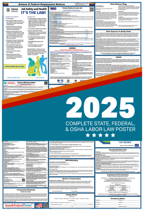 PREORDER - Arizona State and Federal Labor Law Poster 2025