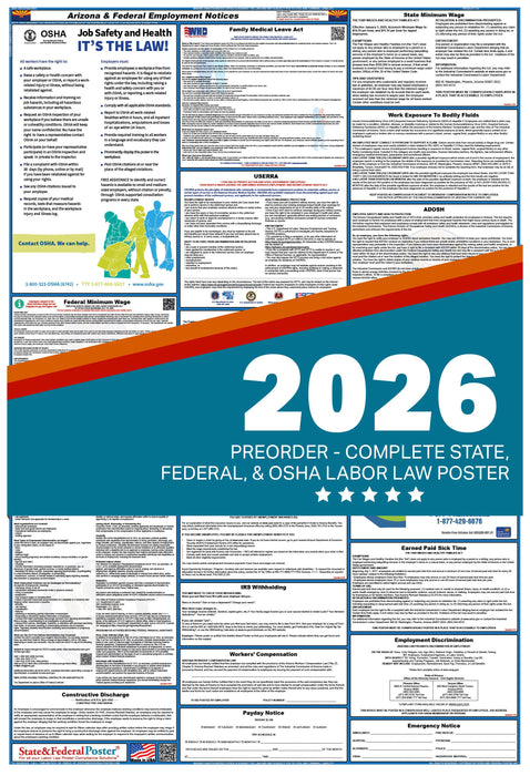 PREORDER - Digital Arizona Labor Law Poster 2026