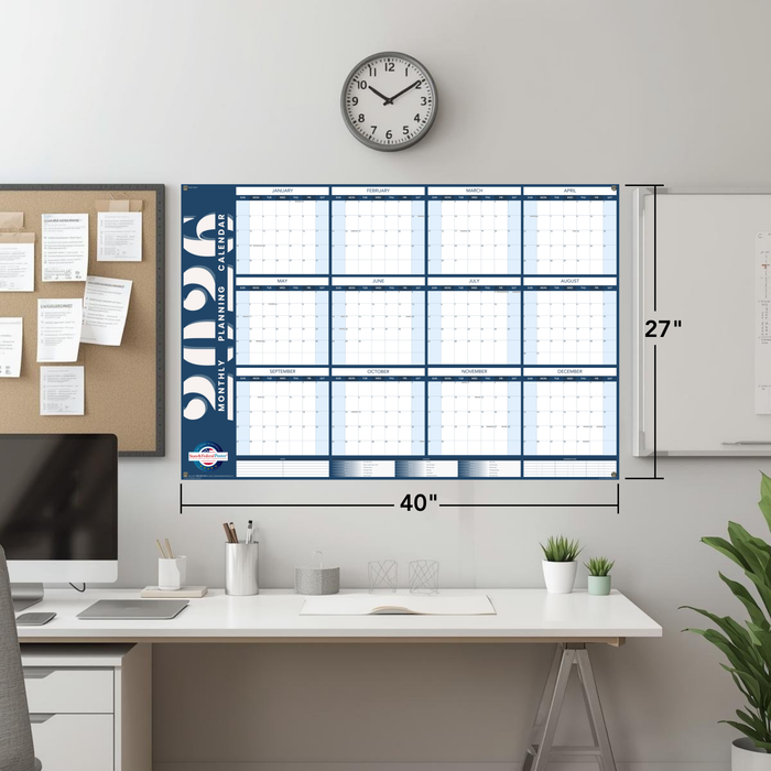 2026 Monthly Planning Calendar 40x27 - Horizontal