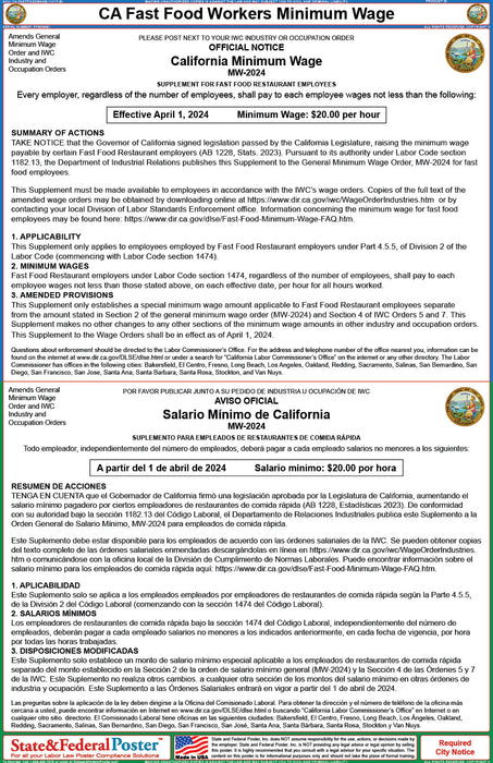 Digital CA Fast Food Workers Minimum Wage (Bilingual)