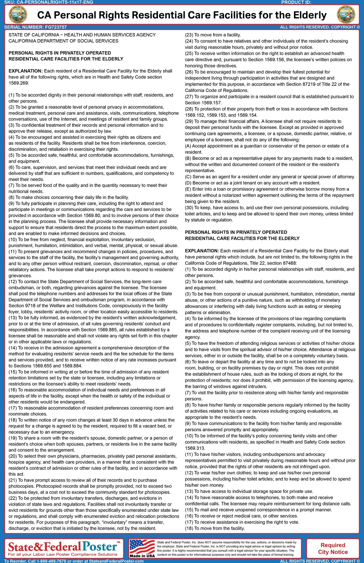 Digital California Personal Rights Notice Residential Care Facilities ...