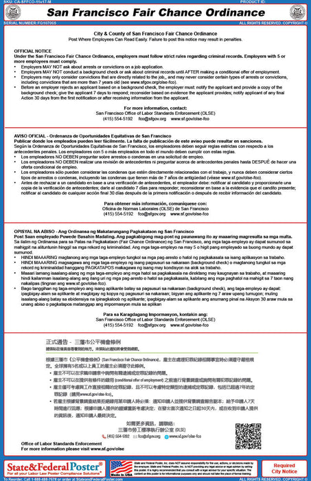 Digital San Francisco, California Fair Chance Ordinance (Multilingual)