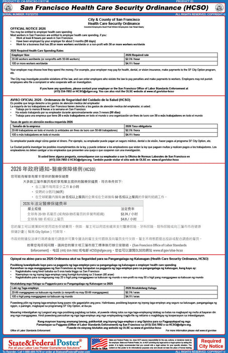 San Francisco Health Care Security Ordinance (Multilingual)