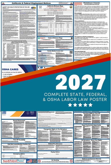 California State and Federal Labor Law Poster 2027 - State and Federal Poster