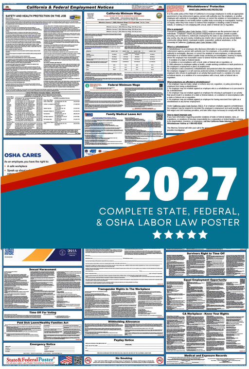 California State and Federal Labor Law Poster 2027 - State and Federal Poster