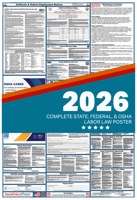 California State and Federal Labor Law Poster 2026