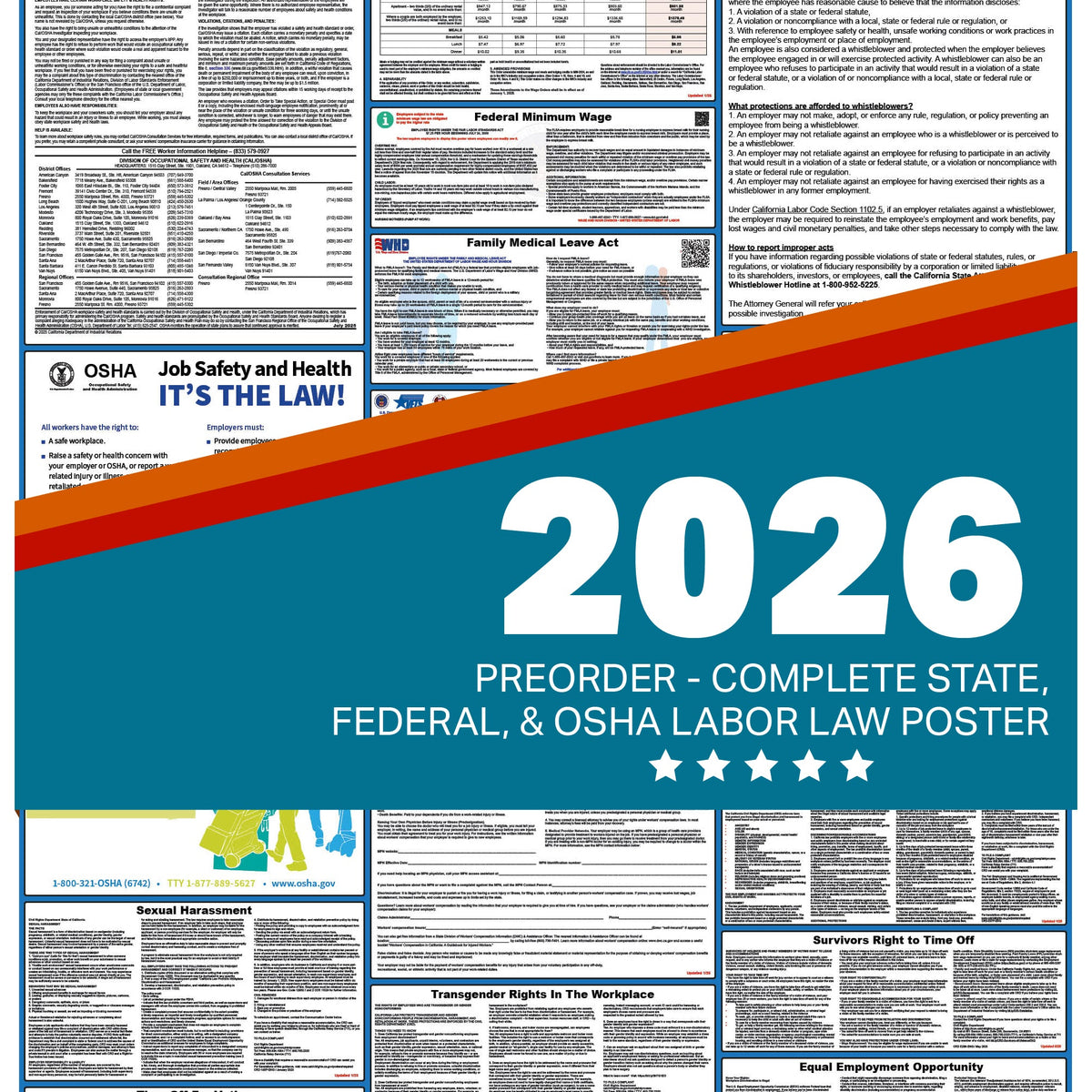 Digital California Labor Law Poster 2026 — State and Federal Poster