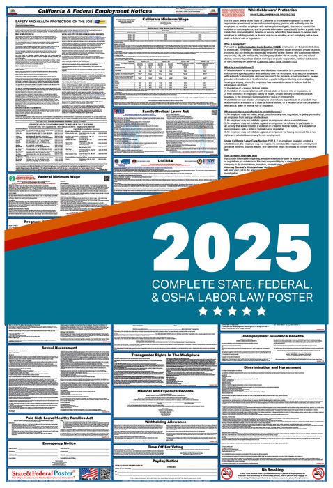 PREORDER - California State and Federal Labor Law Poster 2025