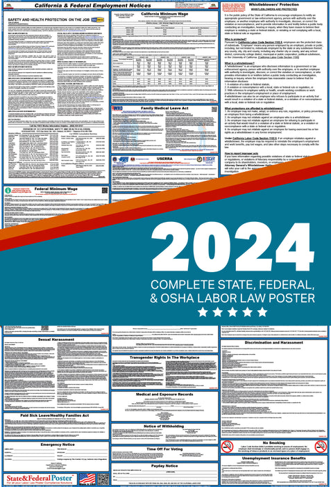 California State and Federal Labor Law Poster 2024