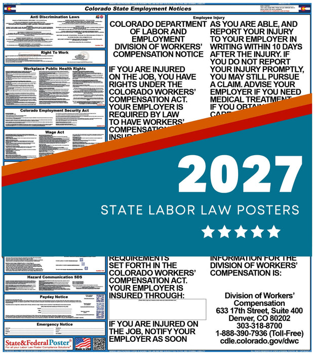 Colorado State Labor Law Poster 2027 - State and Federal Poster
