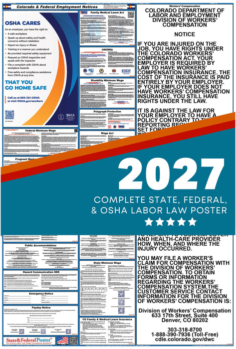 Colorado State and Federal Labor Law Poster 2027 - State and Federal Poster