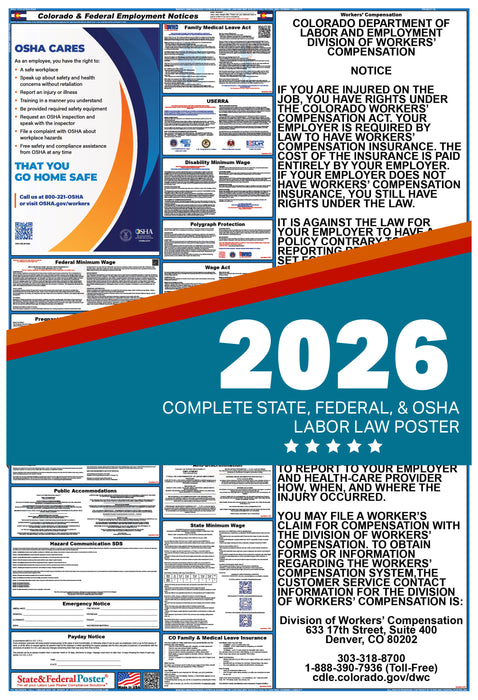 Colorado State and Federal Labor Law Poster 2026 - State and Federal Poster