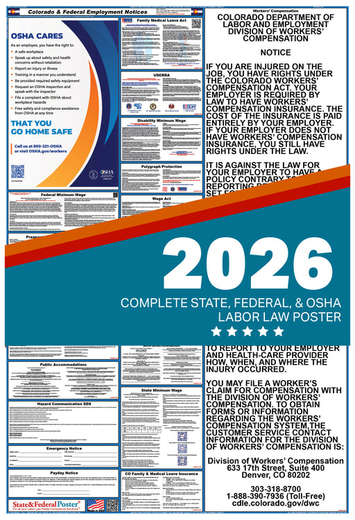 Colorado State and Federal Labor Law Poster 2026 - State and Federal Poster