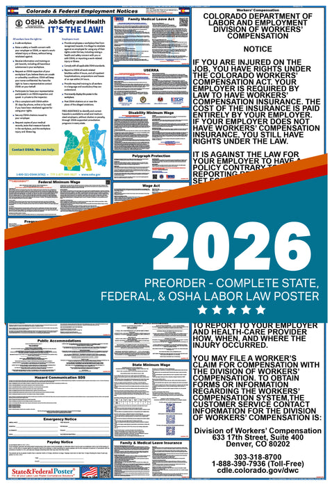 PREORDER - Colorado State and Federal Labor Law Poster 2026