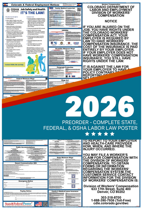 PREORDER - Digital Colorado Labor Law Poster 2026