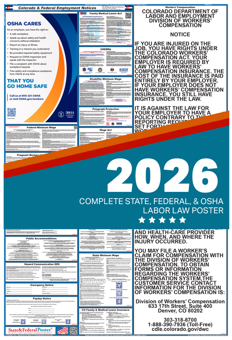 Digital Colorado Labor Law Poster 2026 - State and Federal Poster