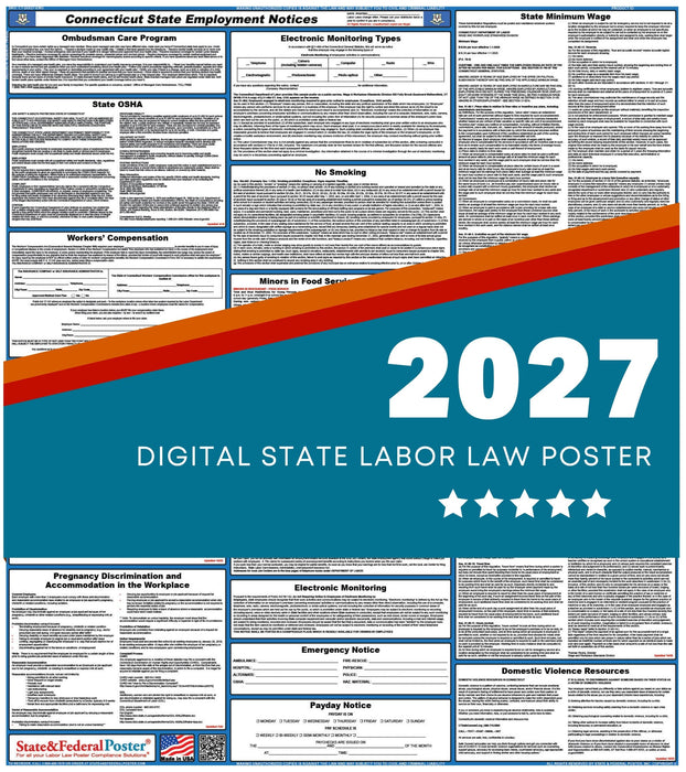 Connecticut State Labor Law Poster 2027 - State and Federal Poster
