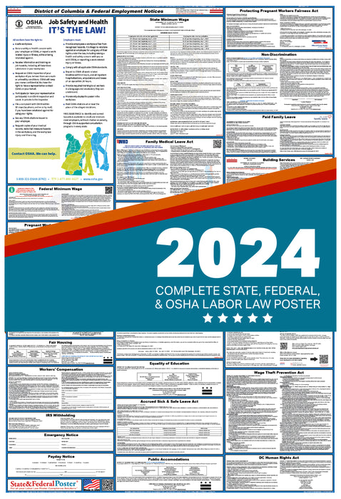 District of Columbia State and Federal Labor Law Poster 2024