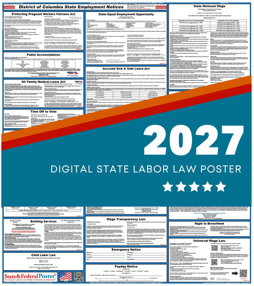 District of Columbia State Labor Law Poster 2027 - State and Federal Poster
