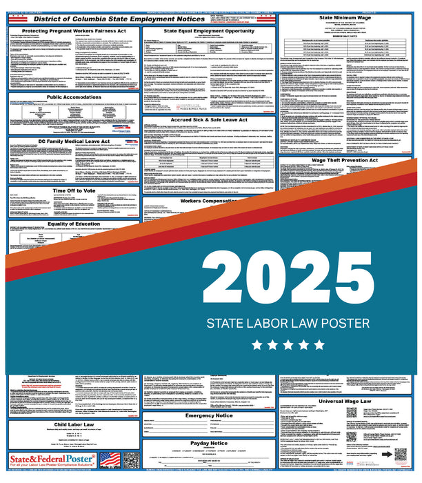 PREORDER - District of Columbia State Labor Law Poster 2025