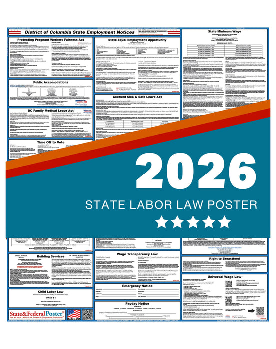 PREORDER - District of Columbia State Labor Law Poster 2026