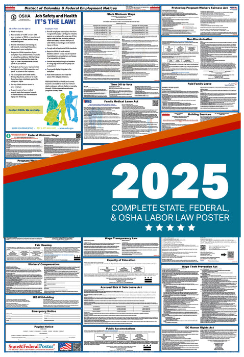 PREORDER - District of Columbia State and Federal Labor Law Poster 2025